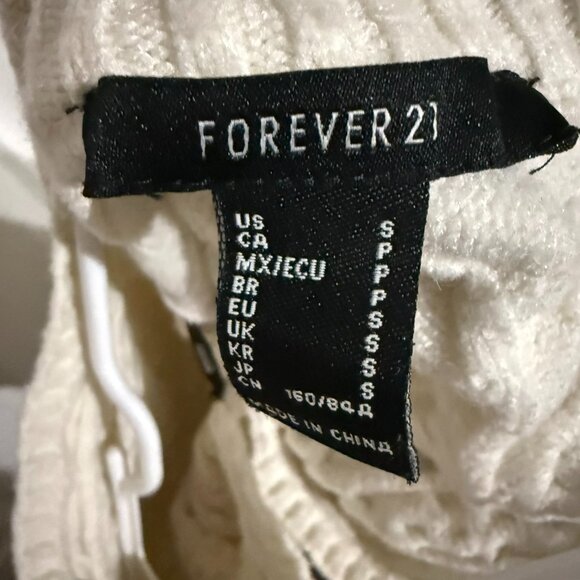 Forever 21 Women sweater off shoulder beige / off white size S - Picture 2 of 3